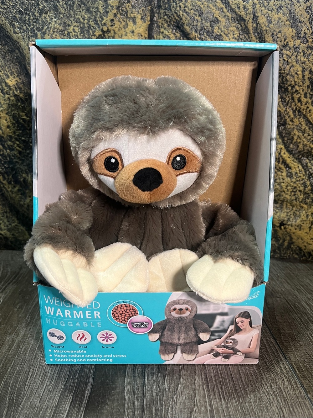 Weighted Sloth Warmer Plush - Brown and Cream Soothing Hug